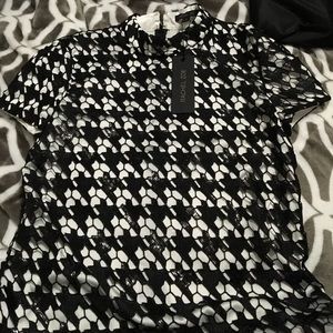 Rachel Zoe sequin houndstooth top